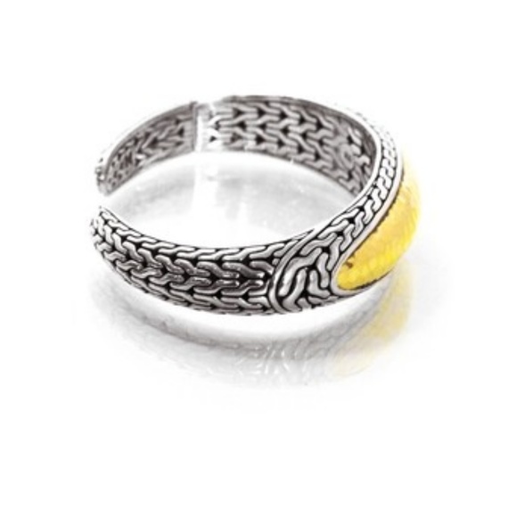 JOHN HARDY Stirling Slver & Hammered 22K Gold Cuff - Picture 4 of 7